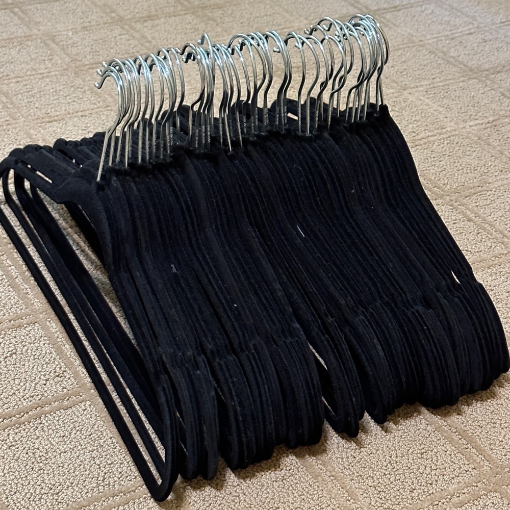 45 Black Felt Hangers